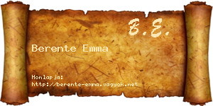 Berente Emma névjegykártya