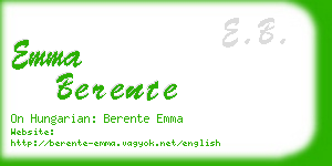 emma berente business card